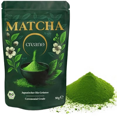 Creano Bio Matcha Thee Ceremonial 50g – Exclusieve blend uit Japan - Aichi, Kyoto, Shizuoka & Kagoshima - Vier regio's, één genot: romig & complex van smaak *⁵