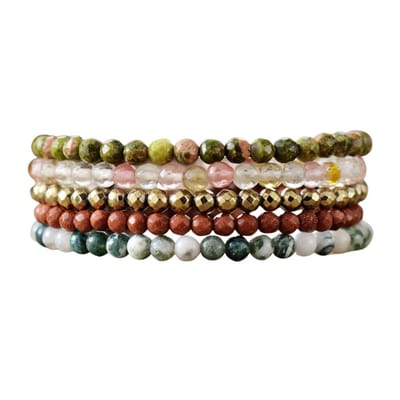 Marama - wikkel armband Gypsy Love - ketting - edelstenen - damesarmband - rood - goud