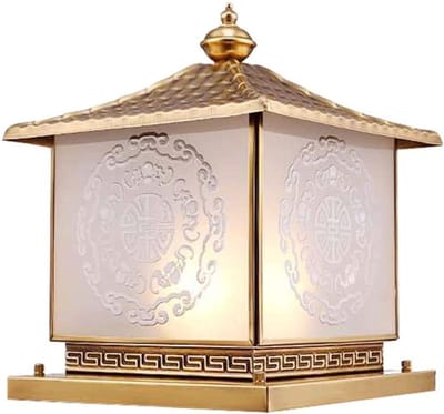 Paalverlichting Buiten - Tuinlamp Zuil - Buiten Decoratie - Waterdicht IP54 - 40cm Hoog - Koper