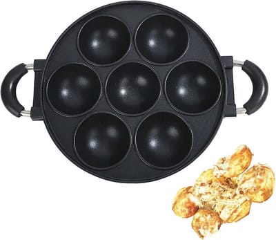 Heaunzy Japan groot diafragma Takoyaki Pan, Cake Mal, Masa Pan, Takoyaki Maker, Nonstick, 0,95 kg (7 gaten)