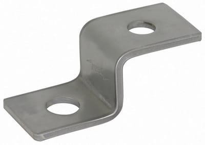 Dehn Z-vormig eindstuk met elk 1 gat D 10,5mm en D 12,5mm StSt - 390499 [2 stuks].