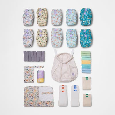 Complete set herbruikbare luiers – 20 herbruikbare luiers en accessoires voor dagelijks gebruik in Wild Life-motief
