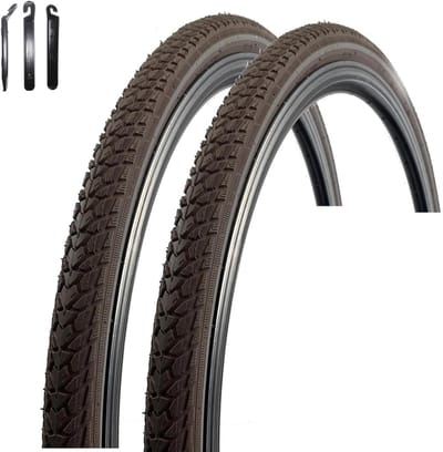 Fietsbanden Set - Banden en binnenbanden - Veilig Fietsen - Lekbescherming en Reflectie - 28 inch 37-622 - Bruin