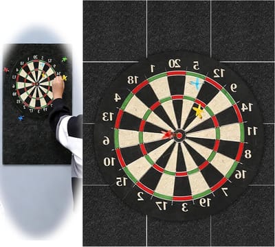 Dartboard Wandbeschermer Set van 4, Zelfklevende Wandrand, Vilt Achterkant, Ideaal voor Dartspelers en Wandbescherming