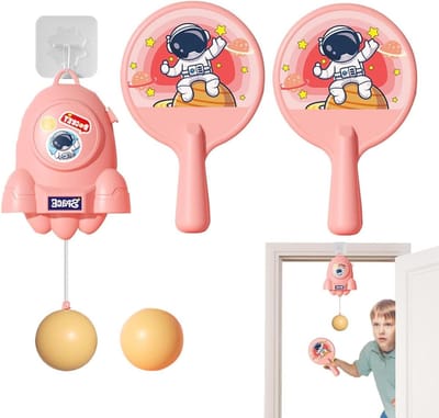 Pong Trainer Set - Tafeltennis Oefenkit - Hand-Oog Coördinatie - Verstelbare Hoogte - 20.8 cm Diameter - Roze
