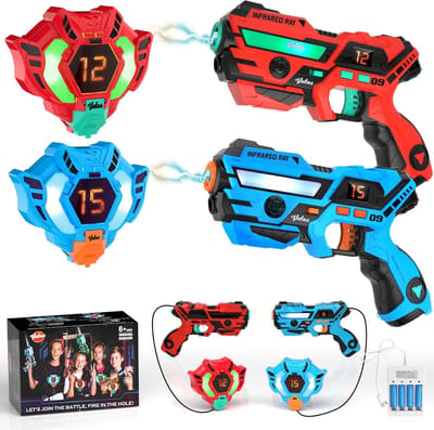 VATOS Laser Tag Set - Oplaadbare Infrarood Lasergame met Real-time Data Sync - 2 Spelers - Binnen & Buiten Laserguns- Lasergame Set voor Kinderen 6-12 jaar