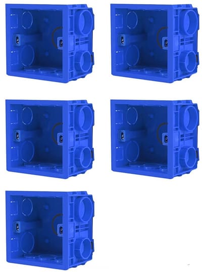 5-Pack Inbouwdozen met Schakelaar Type 86, Universele Cassette, Verzonken Wandmontage voor Elektrische Projecten (Blauw)
