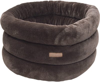 Animal Boulevard CHAMPS-ELYSEES Huisdierenmand – Hond – Kat – Zachte Pluche – Antislip Bodem – Uitneembaar & Wasbaar Kussen – Kleur: Donkerbruin – Ø50×27 cm