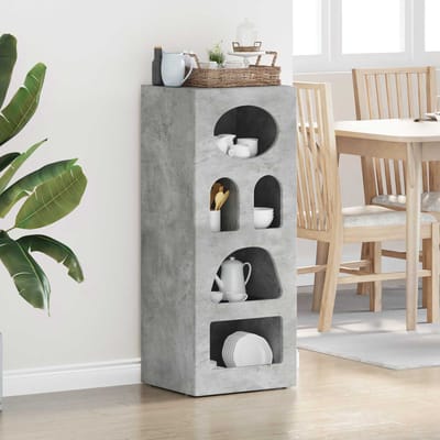 vidaXL - Dressoir - ELST - Beton - Grijs - 40 - x - 35 - x - 100,5 - cm - Bewerkt - hout