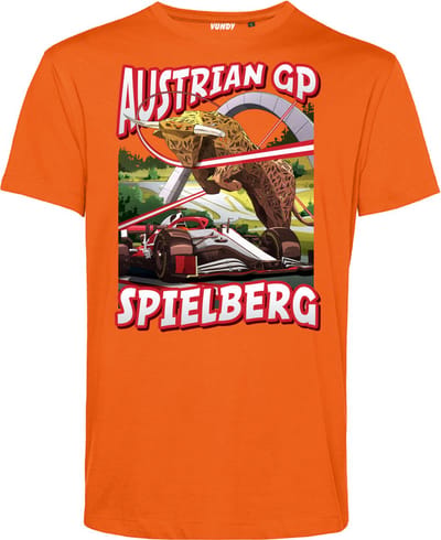 T-shirt Print Austrian GP Spielberg | Formule 1 fan | Max Verstappen / Red Bull racing supporter | Oranje | maat XS