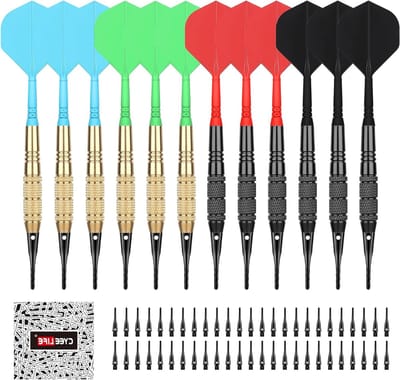 Set van 12 Softdartpijlen met Kunststof Punt, 18 Gram Professioneel