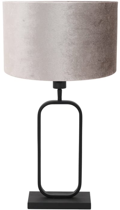 Tafellamp Stang 4806ZW met grijze velours kap, 47 cm hoog en 30 cm breed, modern ontwerp, metaal en stof, merk Steinhauer, kantelbare fitting voor sfeerlicht