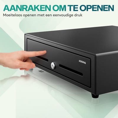 Metalen Kassalade met 8 Muntenvakken en 4 Biljetvakken - Stroomloze Drukopening