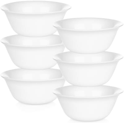 Kommen Set Glas Wit 300 ml 6 stuks - Kom - Schalen - Schaaltje - Kommetje - Schaal
