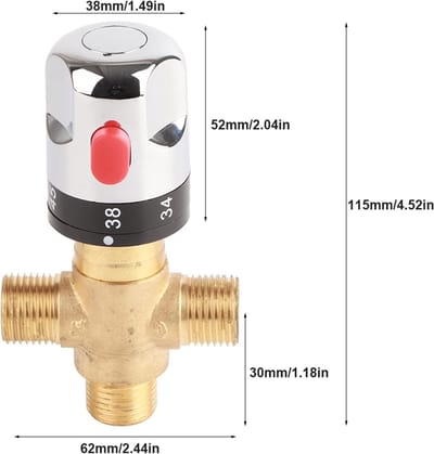 RFWR® Thermostatisch Mengventiel G1/2 voor Douche & Wastafel - Veilig en Eenvoudig te Installeren
