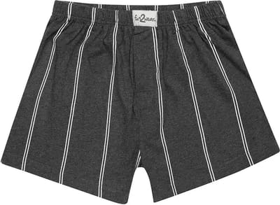 Funderwear-Fun2wear wijde heren boxershort krijtstreep - Katoenen losse boxershort met gulp - Antracitemellee / M