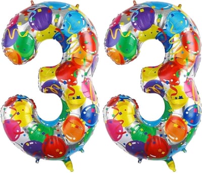 Cijfer Ballonnen Ballon Cijfer 33 Verjaardag Versiering Feest Helium Ballonnen Cijferballon Folieballon Kleur Xl Formaat