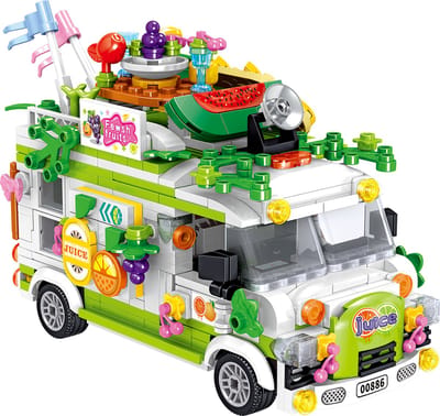 Zhe Gao Fruit Trolley - Foodtruck bouwset voor kinderen en volwassenen - 604 bouwstenen