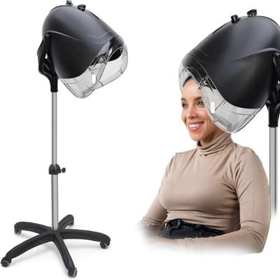 Haardroger Kapsalon - Haarverzorging Droogkap - Thuis Krullen - U-vormige Ondersteuning - 52 x 41 x 41 cm - Zwart
