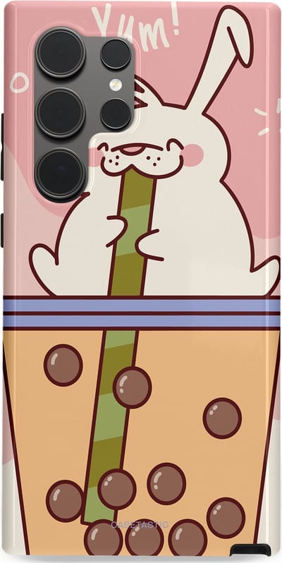 Casetastic Hoesje Geschikt voor Samsung S24 Ultra - Stijlvolle Beschermende Duo-layer Case - Bubble Tea Genot