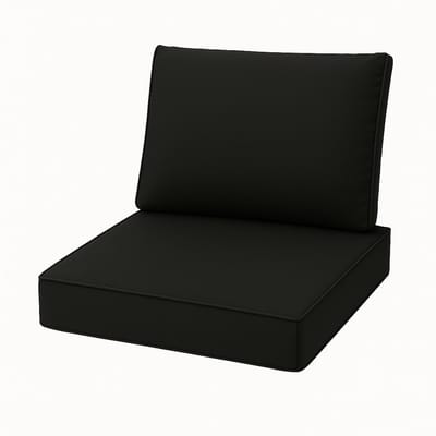 Madison - Loungekussen - Tuinkussen - Zitkussen - Rugkussen - 2-delig - 60cm x 60cm - Eco Phantom Black - Zwart