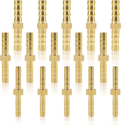 Universele Messing Slangconnectoren - 15 Stuks voor Lucht-, Water- en Brandstofleidingen (4mm/5mm/6mm)