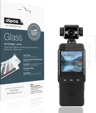 dipos – 2x Matte Pantserfolie geschikt voor Zymblingst Mini Body-Cam 4K | 9H Screenprotector