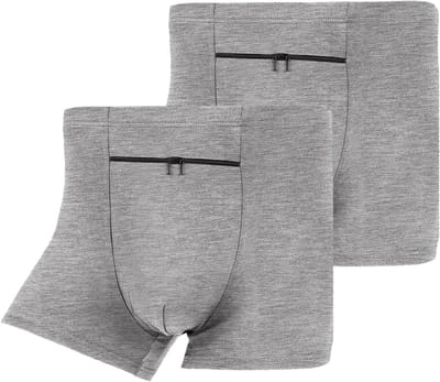 Comfortabele heren boxershorts met verborgen voorvak, grijs, maat XL - ideale ondergoed keuze voor dagelijks gebruik