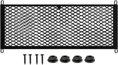 Famanu – Elastisch opbergnet met schroefbevestiging – 25 x 60 cm – Voor auto, camper, RV en boten
