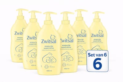 Zwitsal Baby Zeepvrije Wascrème – 400 ml – Set van 6 – Milde Babyverzorging – Voordeelverpakking