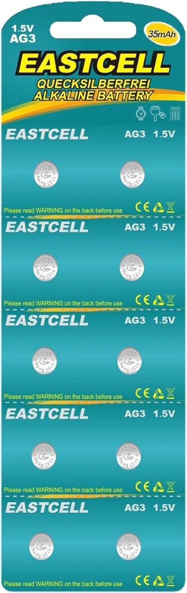 Knoopcellen Batterijen - LR41 AG3 - Apparaten Voeden - 10 Stuks Verpakking - 1.5 Volt - Zilverkleurig