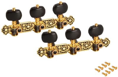 Dailygoods- Gitaarstemmer 1:14 Overbrengingsverhouding - Stemmechanieken - Klassieke Gitaar - Akoestische Gitaar - Zwart Geplateerd - Duurzaam Ontwerp - Stemmechaniek