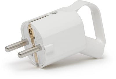 Losse Netstekker Met Treklip Wit – Inline Stekker Met Handgreep – AC Stekker 230V 16A Met Contactbescherming – Montagebare Stekker Voor Eenvoudig Uittrekken Uit Stopcontact [05940]