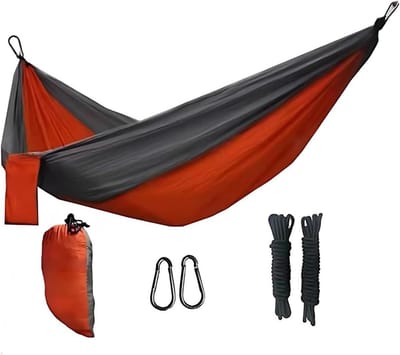 Hangmat - Reis hammock - Ontspannen buiten - Lichtgewicht nylon - 270 x 140 cm - Rood Zwart