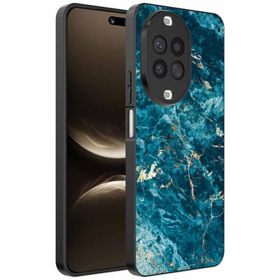 Geschikt voor Huawei Nova 14 Ultra Telefoonhoesje met marmer opdruk - TPU backcover case blue marble design - Blauw - Smartphonica geschikt voor Huawei Nova 14 Ultra
