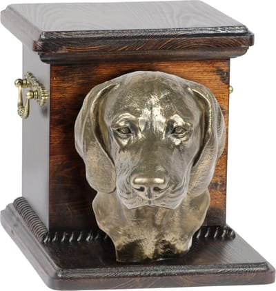 Bayerische Bergschnauzer urn hond met beeldje - elegante urn hond voor hondenas