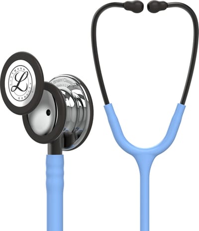 Littmann Classic III  Stethoscoop 5959 spiegelend borststuk, hemelsblauwe slang, rookkleurige steel en rookkleurige headset, 69 cm