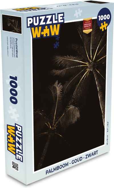 Puzzel Palmboom - Goud - Zwart - Legpuzzel - Puzzel 1000 stukjes volwassenen