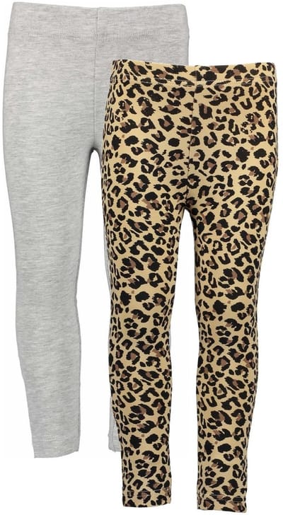 Blue Seven - 2 PACK Leggings - Biologische katoen - Panter print - Muisgrijs - Maat 92