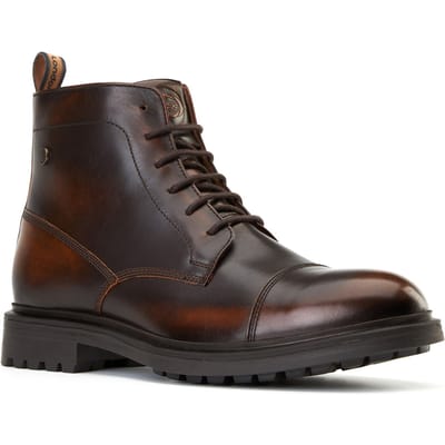 Base London Boulton Leren Heren Bruine Enkellaarzen