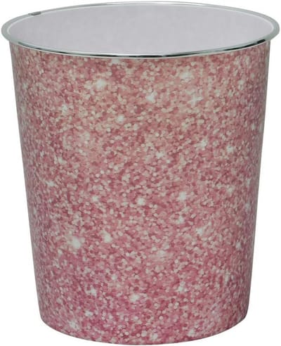 Kleine Roze Afvalemmer met Sparkle Effect - Compacte Papierbak