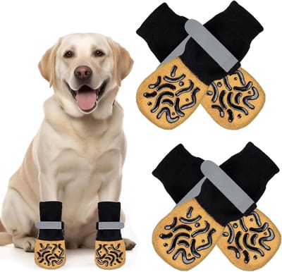 Zachte en Aanpasbare Antislip Hondensokken - 4 Stuks voor Binnen, Bescherming voor Pootjes en Grip voor Kleine Honden