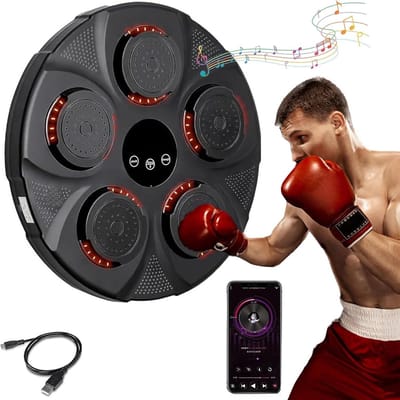 Bluetooth boks machine met LED - elektronische muziekbox voor kinderen en volwassenen met decompressie - USB oplaadbaar - zwart Boxing machine