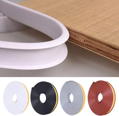 U-vormige zelfklevende randstrip van 3 m voor flexibele bescherming van meubelranden, werkbladen en plafonds, 17 mm breed, wit