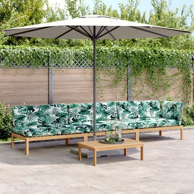 vidaXL - 4-delige - Loungeset - pallet - met - kussens - massief - acaciahout