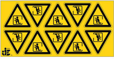 Besloten ruimte waarschuwingssticker | 5 cm - 10 stuks per vel