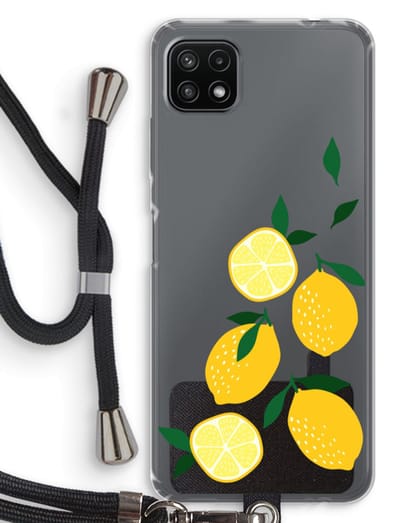 Case Company® - Hoesje met koord geschikt voor Samsung Galaxy A22 5G hoesje met Koord - You're my lemon - Telefoonhoesje met Zwart Koord - Bescherming aan alle Kanten en Over de Schermrand