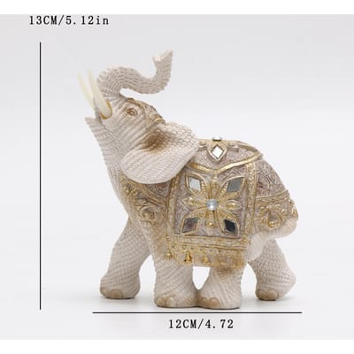 1 stuks Geluksolifant Feng Shui Beeld - Aantrekking van RijkdomDecor Authentiek Beeld voor Thuis Kantoor - Levendig Beeldje, Verbetert Est