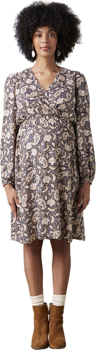 Envie de fraise Jurk - zwangerschaps - borstvoedings - bloemenprint - glanzende draad