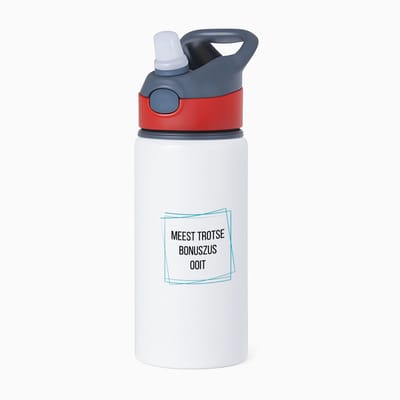Hacebo® - meest trotse bonuszus ooit waterfles met rietje rood - Zus - trotse bonuszus - verjaardagscadeau - verjaardag - cadeau - cadeautje voor zus - zus artikelen - kado - geschenk - gift - water fles - 650ML